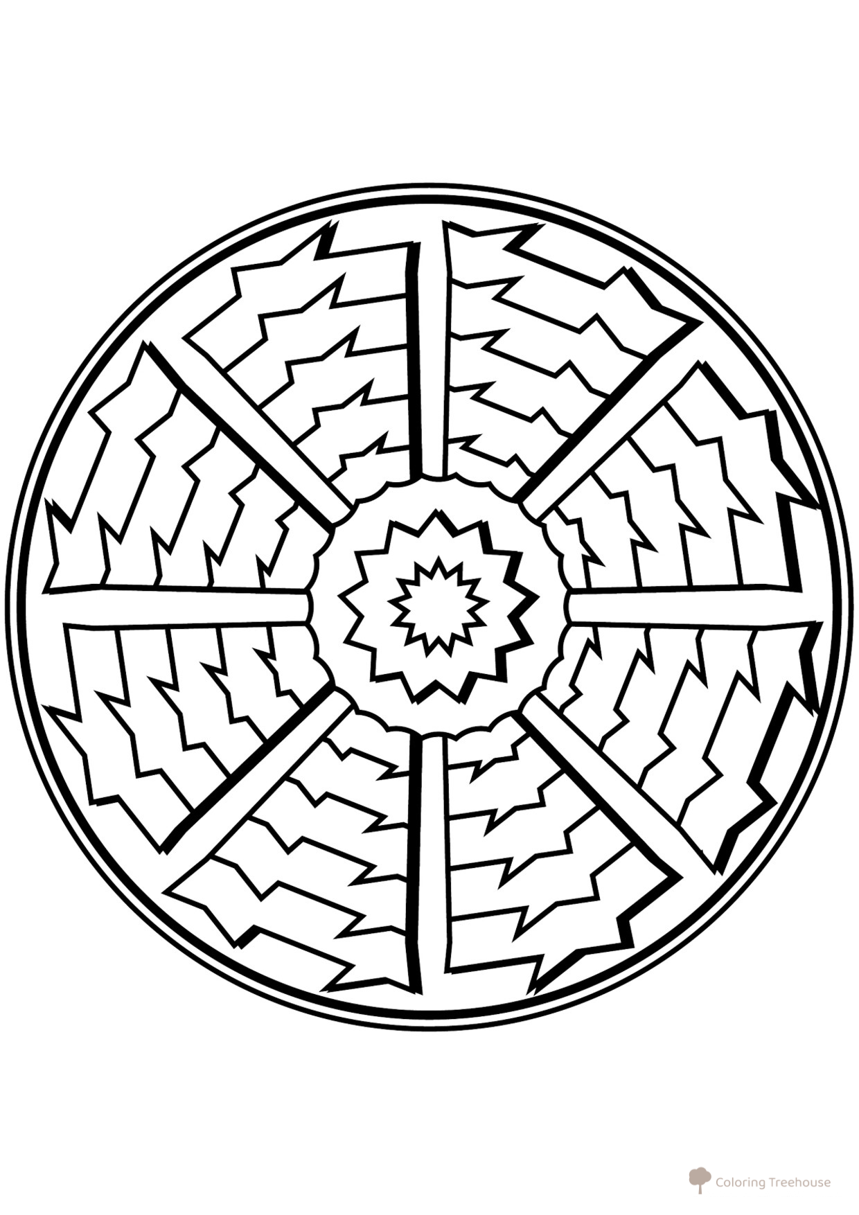 Página para colorear: Zendala «Concentración» dibujo para colorear gratis de Mandala Coloring Pages