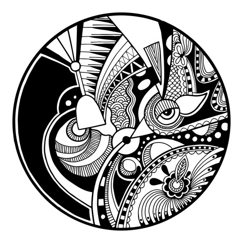 Bird's Gaze Zendala Coloring Page free printable Mandala Coloring Pages coloring page