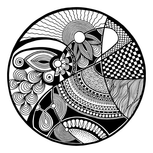 Sunset Zendala Coloring Page free printable Mandala Coloring Pages coloring page