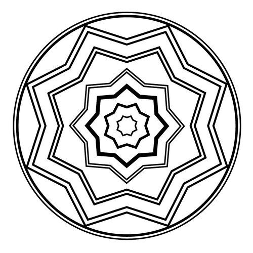 Star Zendala Coloring Page free printable Mandala Coloring Pages coloring page
