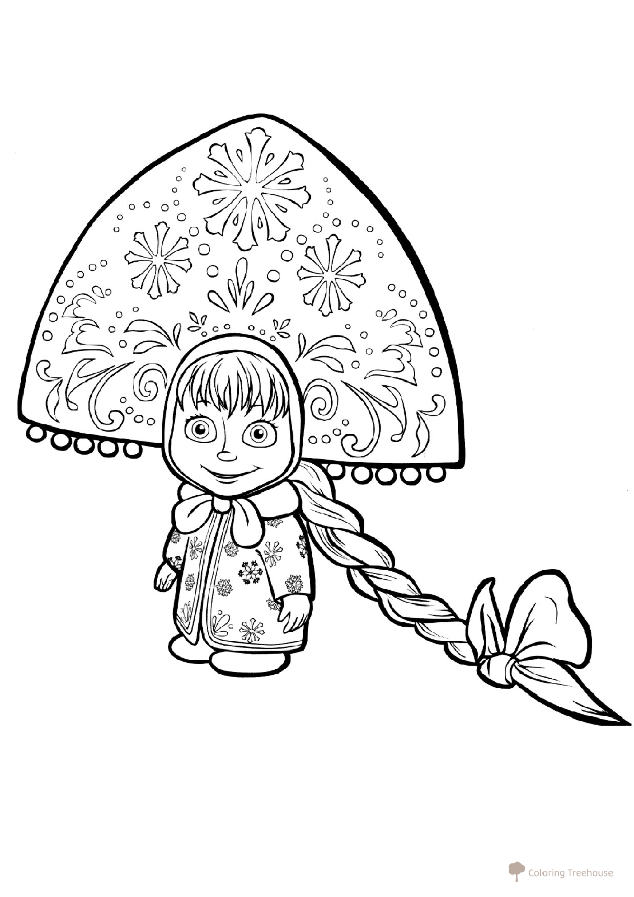 Princess Masha Coloring Page free printable Masha and the Bear Coloring Pages coloring page