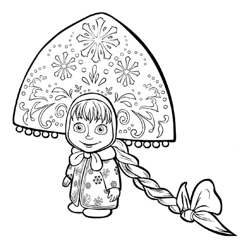 Princess Masha Coloring Page free printable Masha and the Bear Coloring Pages coloring page