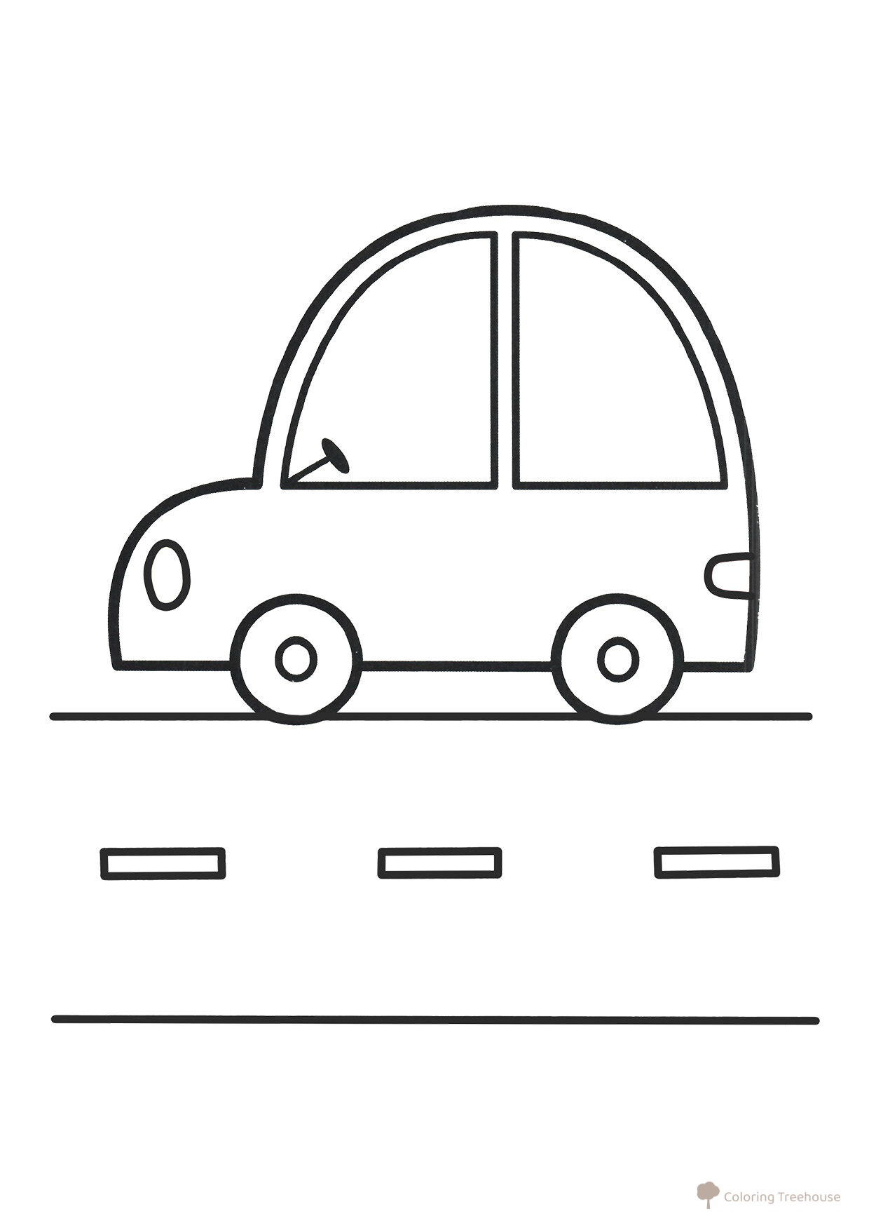Car on the Road Coloring Page free printable Car and Transport Coloring Pages coloring page