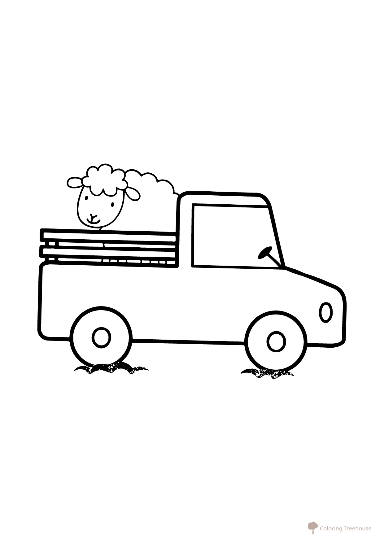 Sheep in a Truck Coloring Page free printable Car and Transport Coloring Pages coloring page