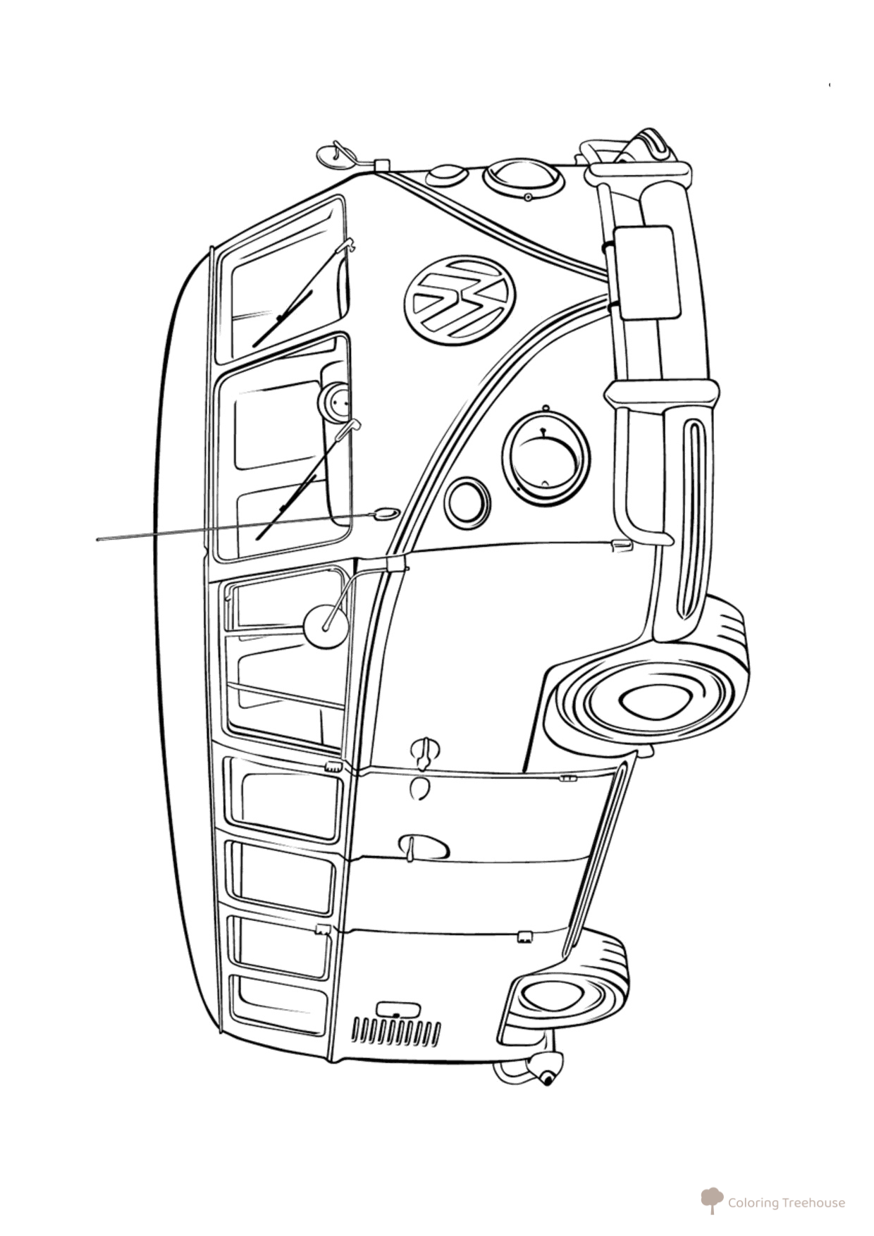 Página para colorear Autobús Volkswagen dibujo para colorear gratis de Dibujos para colorear de coches