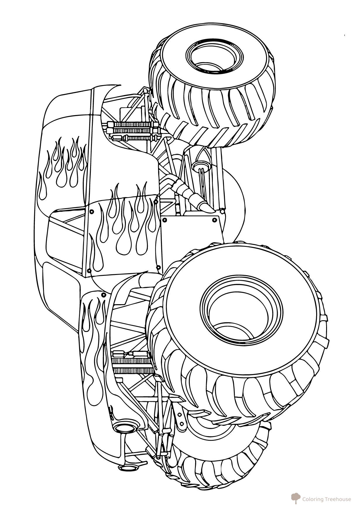 Página para colorear «Hot Rod» dibujo para colorear gratis de Dibujos para colorear de coches