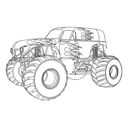 Página para colorear «Hot Rod» dibujo para colorear gratis de Dibujos para colorear de coches