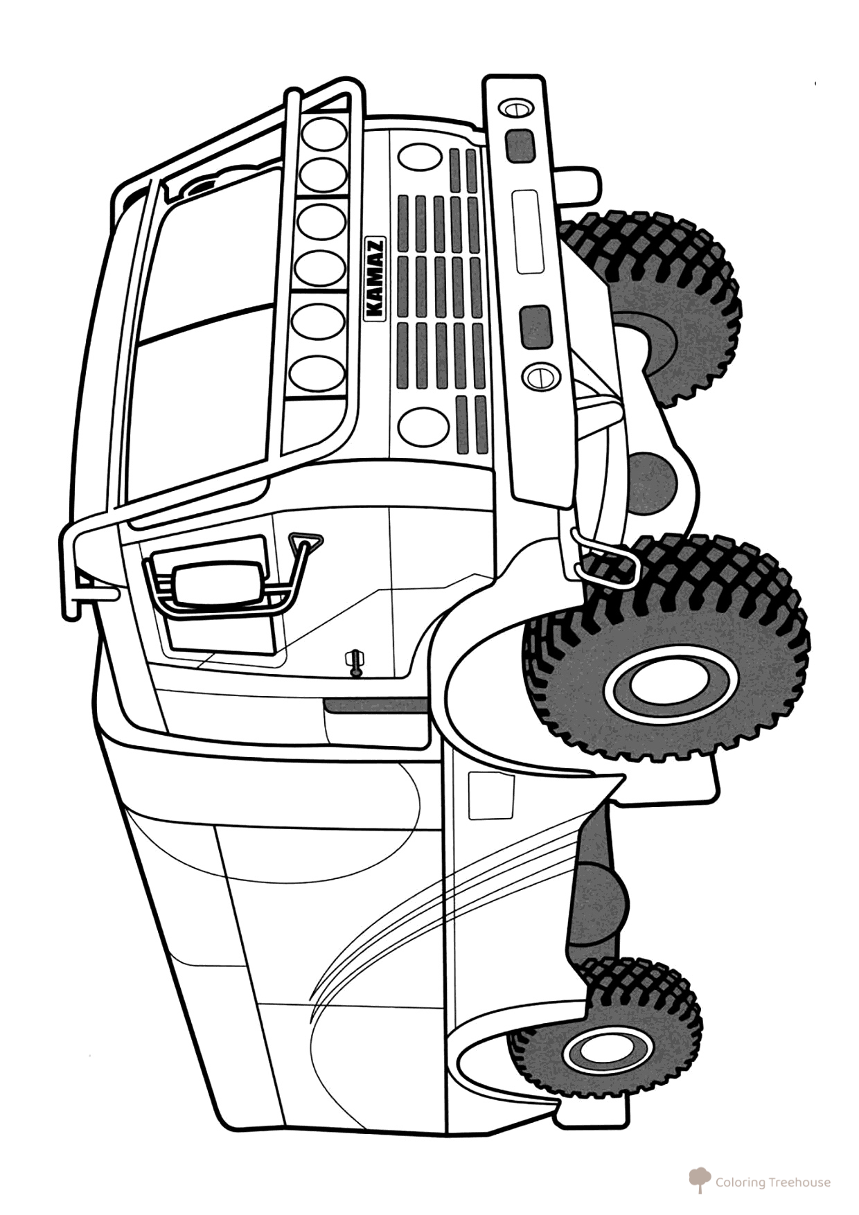 Página para colorear: Kamaz en el Rally Dakar dibujo para colorear gratis de Dibujos para colorear de coches