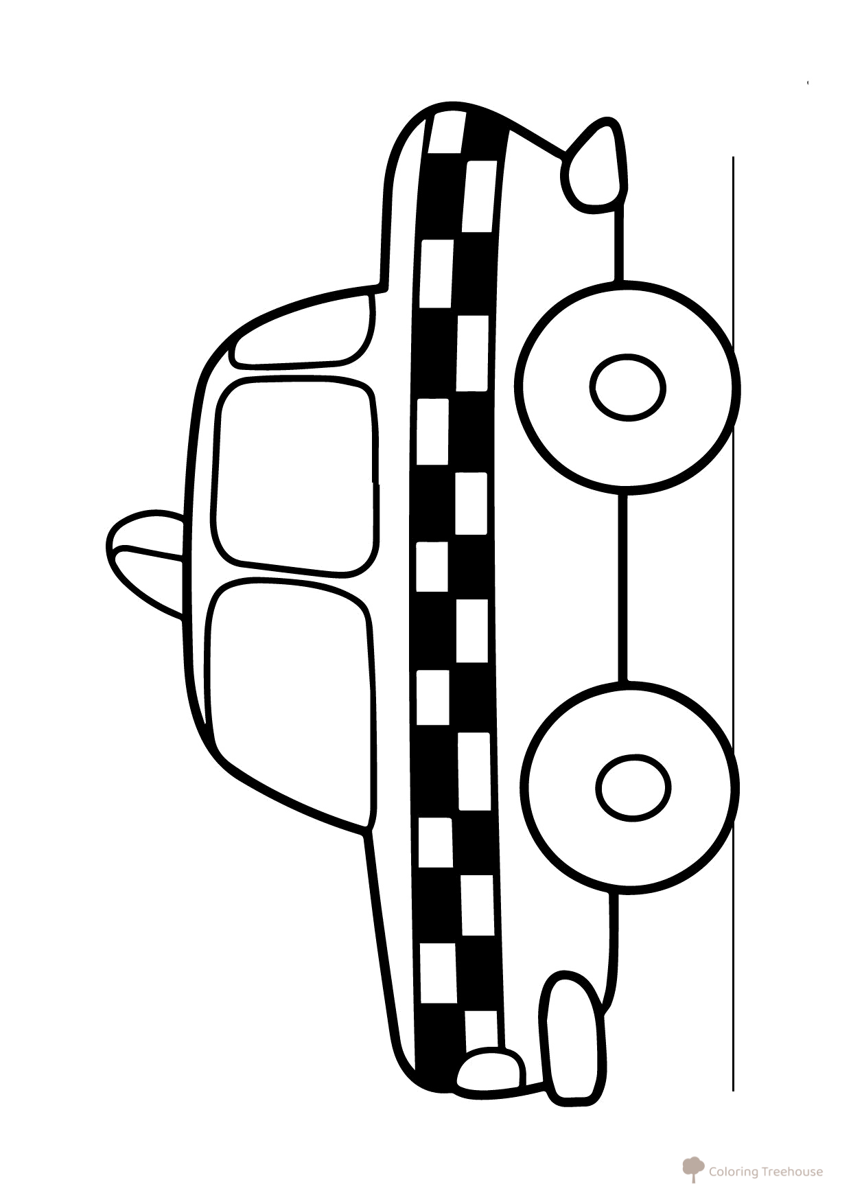 Libro para colorear: Coche de taxi dibujo para colorear gratis de Dibujos para colorear de coches