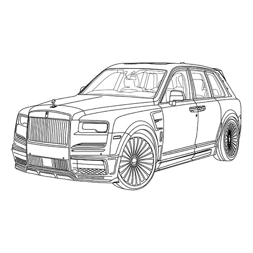 Rolls-Royce Cullinan Coloring Page free printable Car Coloring Pages coloring page