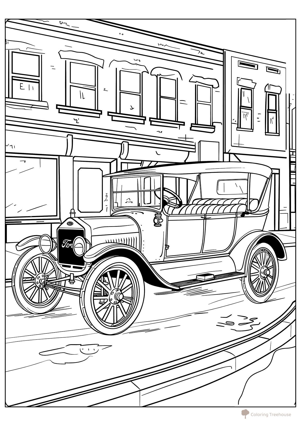 Vintage Ford Car Coloring Page free printable Car Coloring Pages coloring page