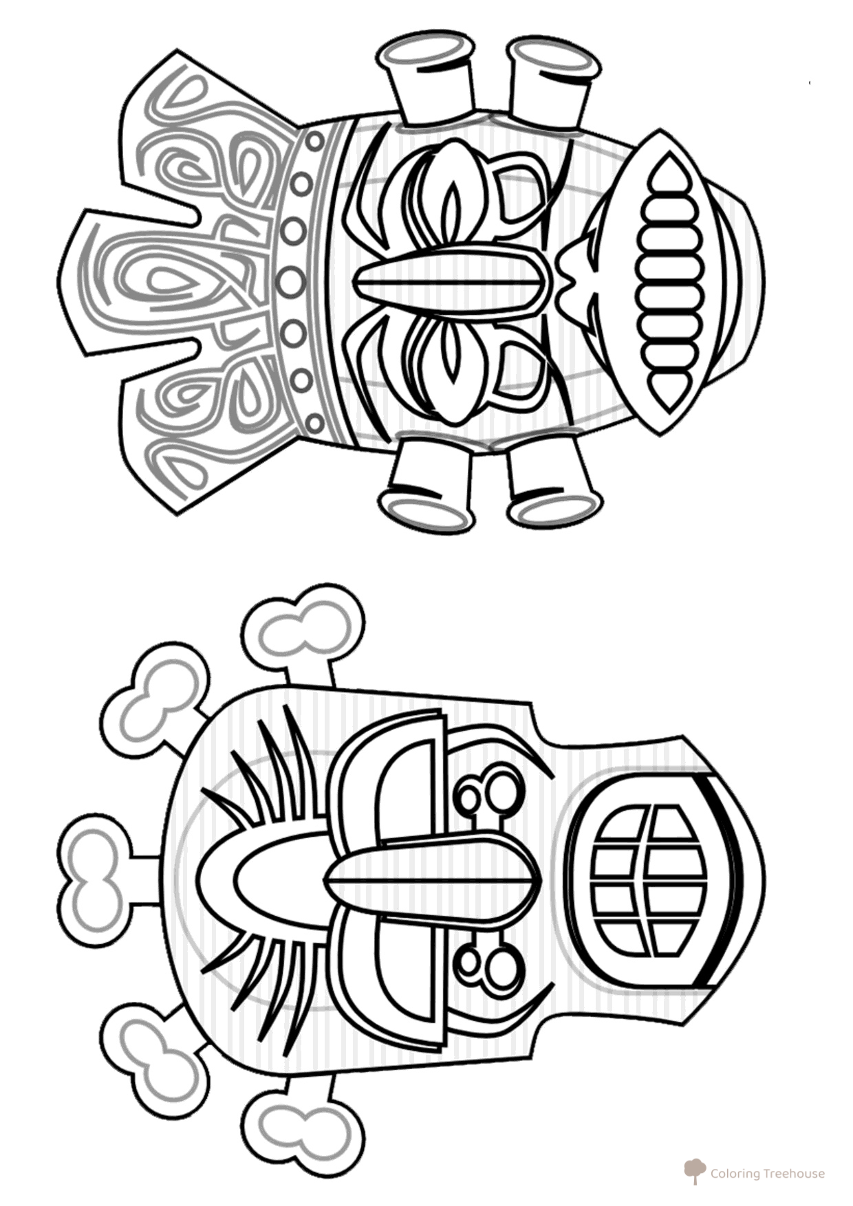 Página para colorear: Máscaras indígenas dibujo para colorear gratis de Plantillas de máscaras para colorear