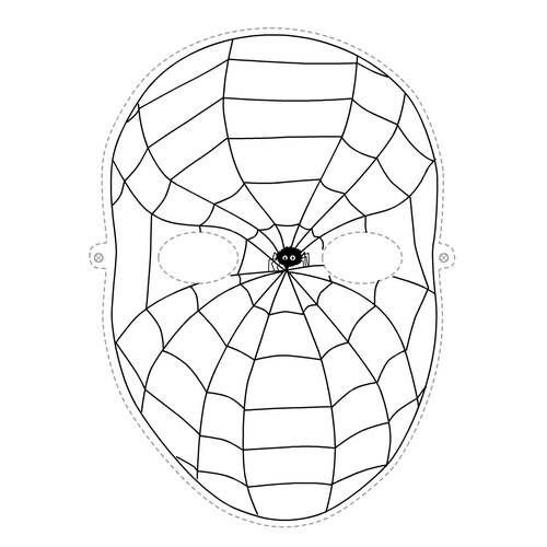 Página para colorear: Máscara de Spider-Man dibujo para colorear gratis de Plantillas de máscaras para colorear