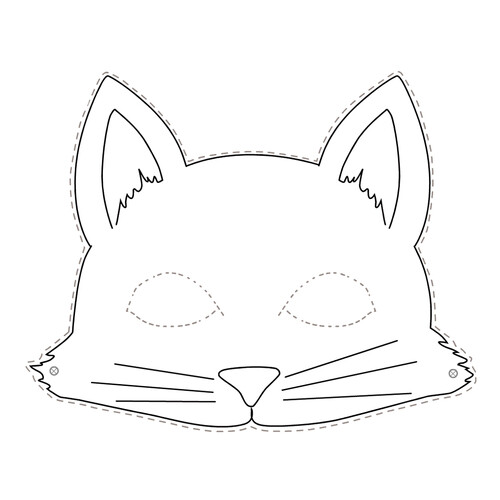 Página para colorear: Máscara de gato dibujo para colorear gratis de Plantillas de máscaras para colorear