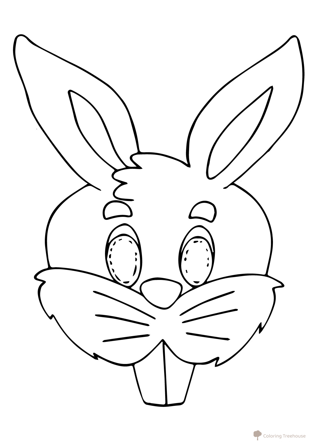 Bunny Mask Coloring Page free printable Mask Coloring Pages for Kids coloring page