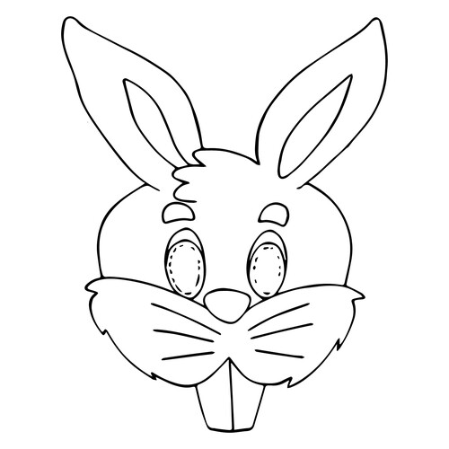 MÁSCARA de conejo - página para colorear dibujo para colorear gratis de Plantillas de máscaras para colorear