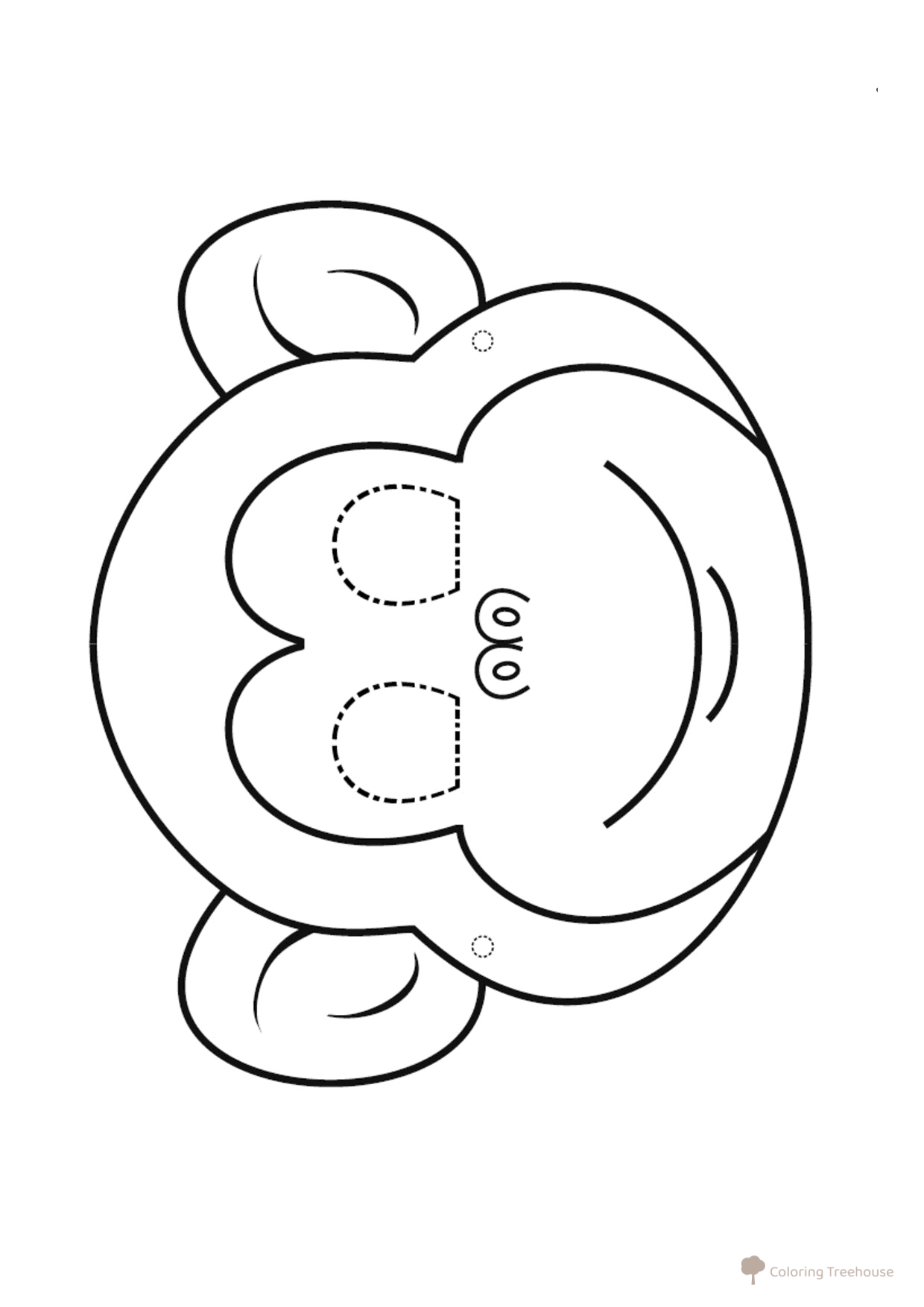Monkey Mask Coloring Page free printable Mask Coloring Pages for Kids coloring page