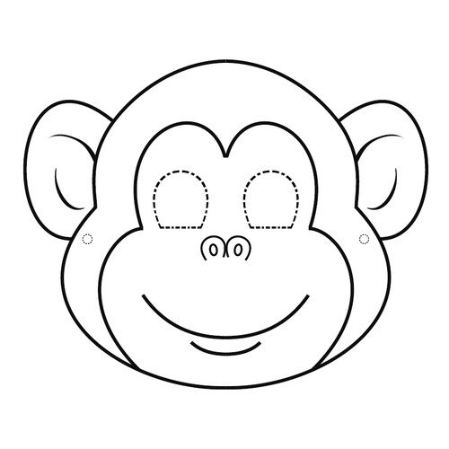 Página para colorear: Máscara de monito dibujo para colorear gratis de Plantillas de máscaras para colorear