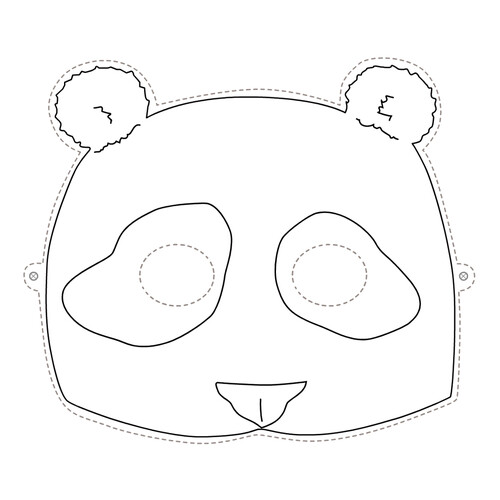 Página para colorear: Máscara de panda dibujo para colorear gratis de Plantillas de máscaras para colorear