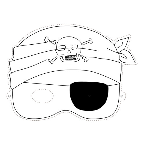 Máscara: pirata - página para colorear dibujo para colorear gratis de Plantillas de máscaras para colorear