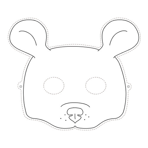 Página para colorear: máscara de cachorro dibujo para colorear gratis de Plantillas de máscaras para colorear