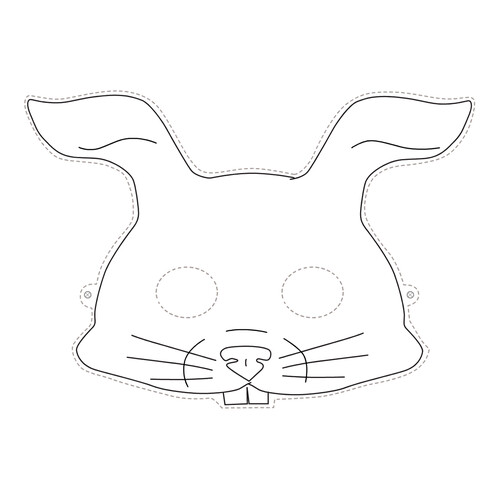 Máscara de conejo para colorear dibujo para colorear gratis de Plantillas de máscaras para colorear