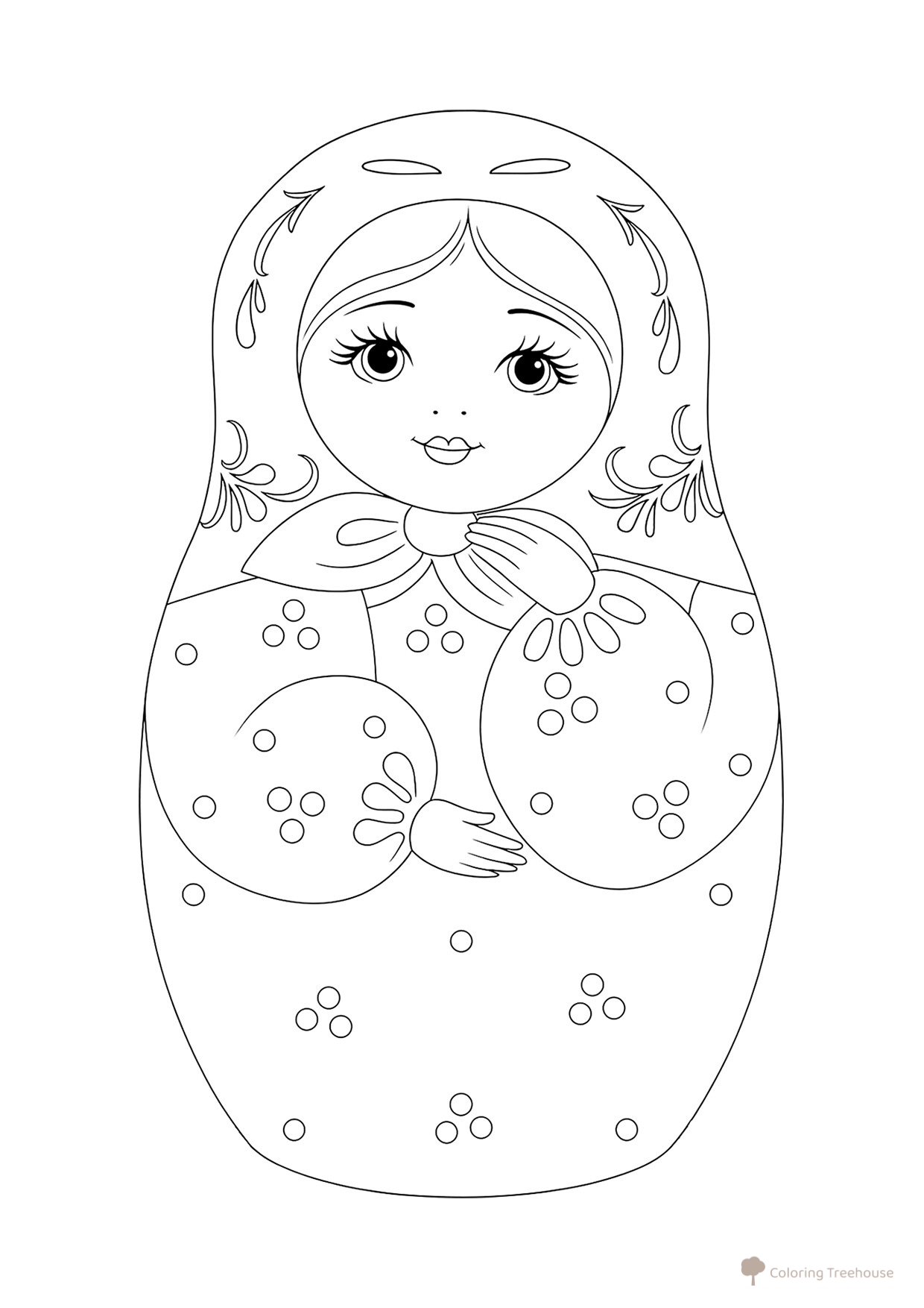 Friendly Matryoshka Coloring Page free printable Matryoshka Coloring Pages coloring page