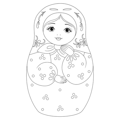 Friendly Matryoshka Coloring Page free printable Matryoshka Coloring Pages coloring page