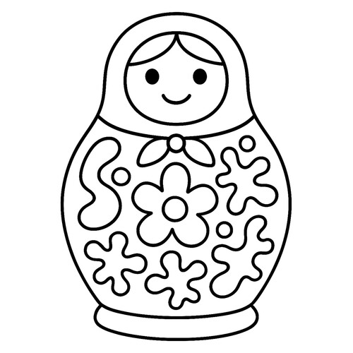 Matryoshka Coloring Page for Preschoolers free printable Matryoshka Coloring Pages coloring page