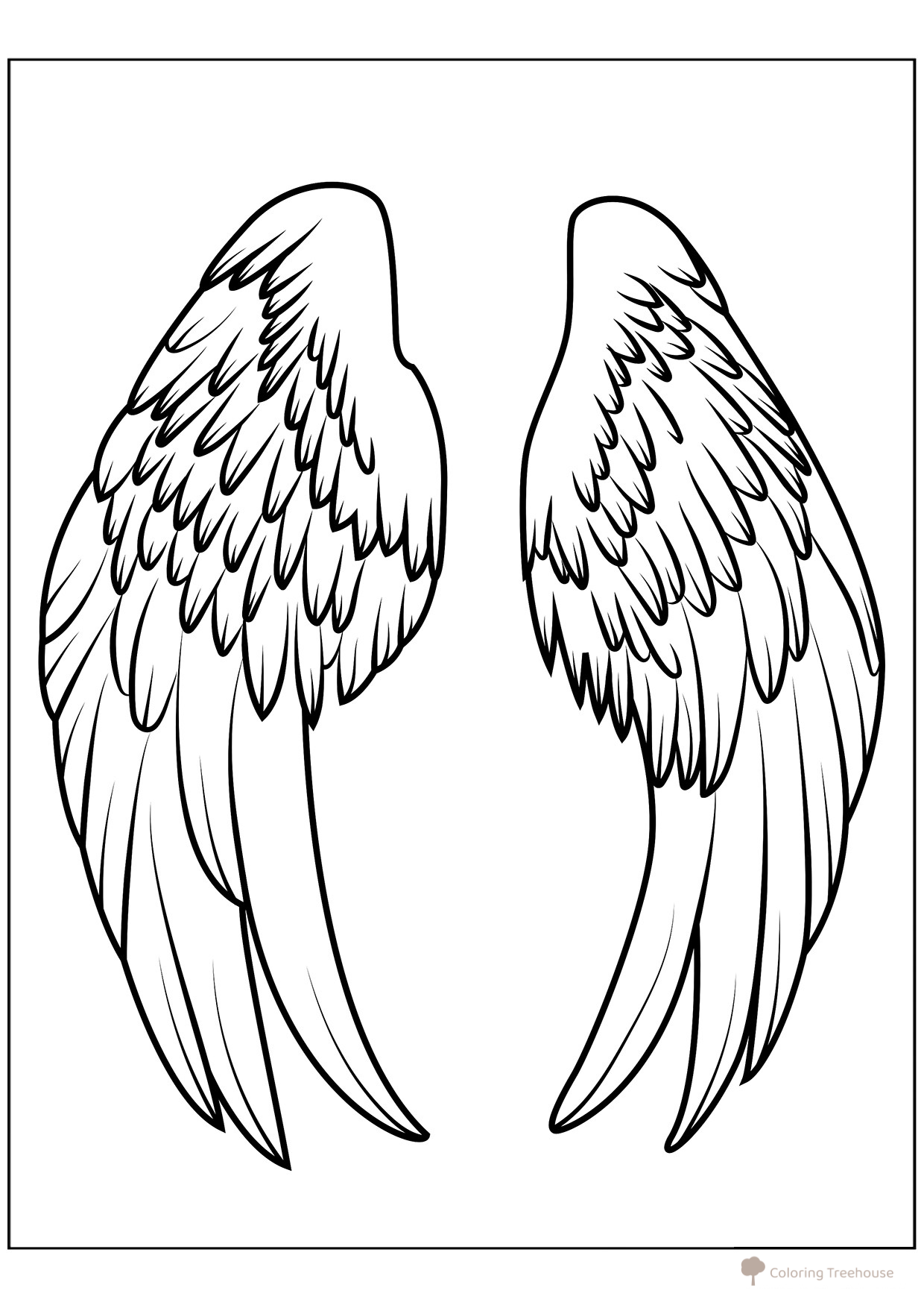 Página para colorear «Alas de ángel» para niños dibujo para colorear gratis de Páginas para colorear de ángeles