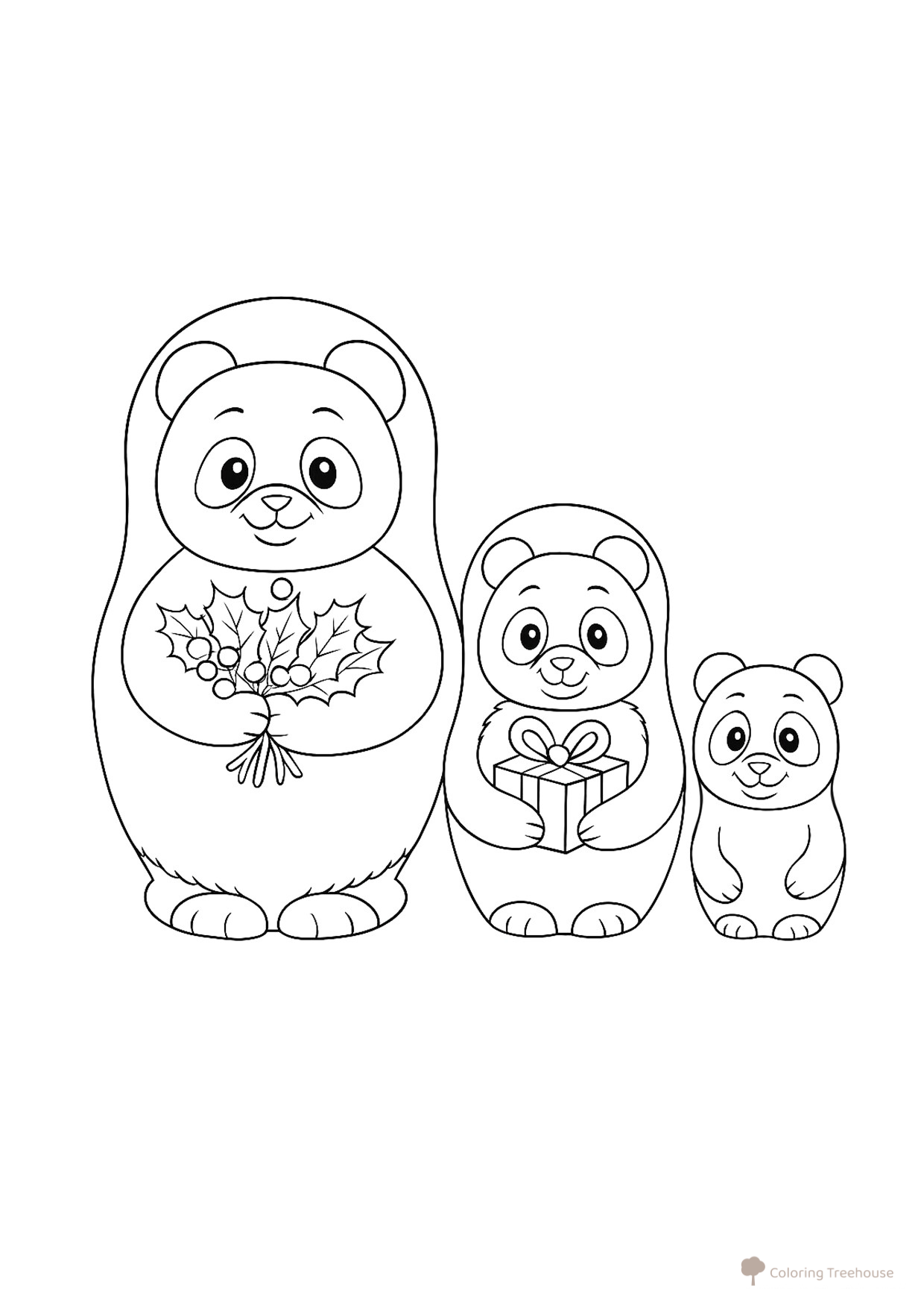 Panda Matryoshka Coloring Page free printable Matryoshka Coloring Pages coloring page