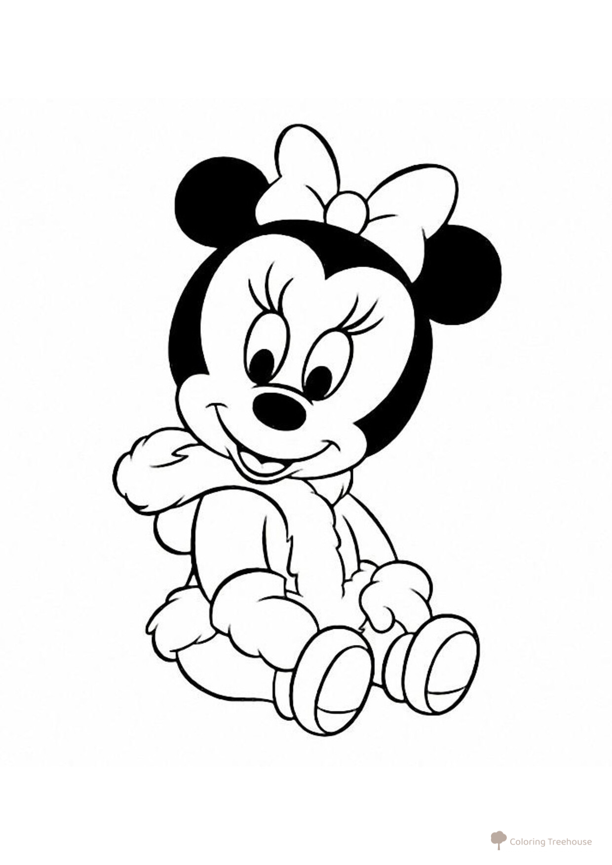 Minnie bebé para colorear dibujo para colorear gratis de Páginas para colorear de Mickey Mouse y sus amigos