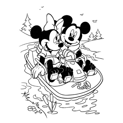 Mickey y Minnie Mouse - página para colorear dibujo para colorear gratis de Páginas para colorear de Mickey Mouse y sus amigos