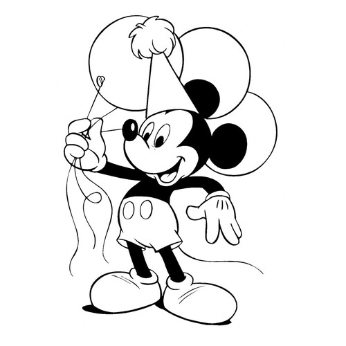 Mickey Mouse con globos para colorear dibujo para colorear gratis de Páginas para colorear de Mickey Mouse y sus amigos