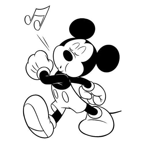 Mickey Mouse marcha cantando — hoja para colorear dibujo para colorear gratis de Páginas para colorear de Mickey Mouse y sus amigos