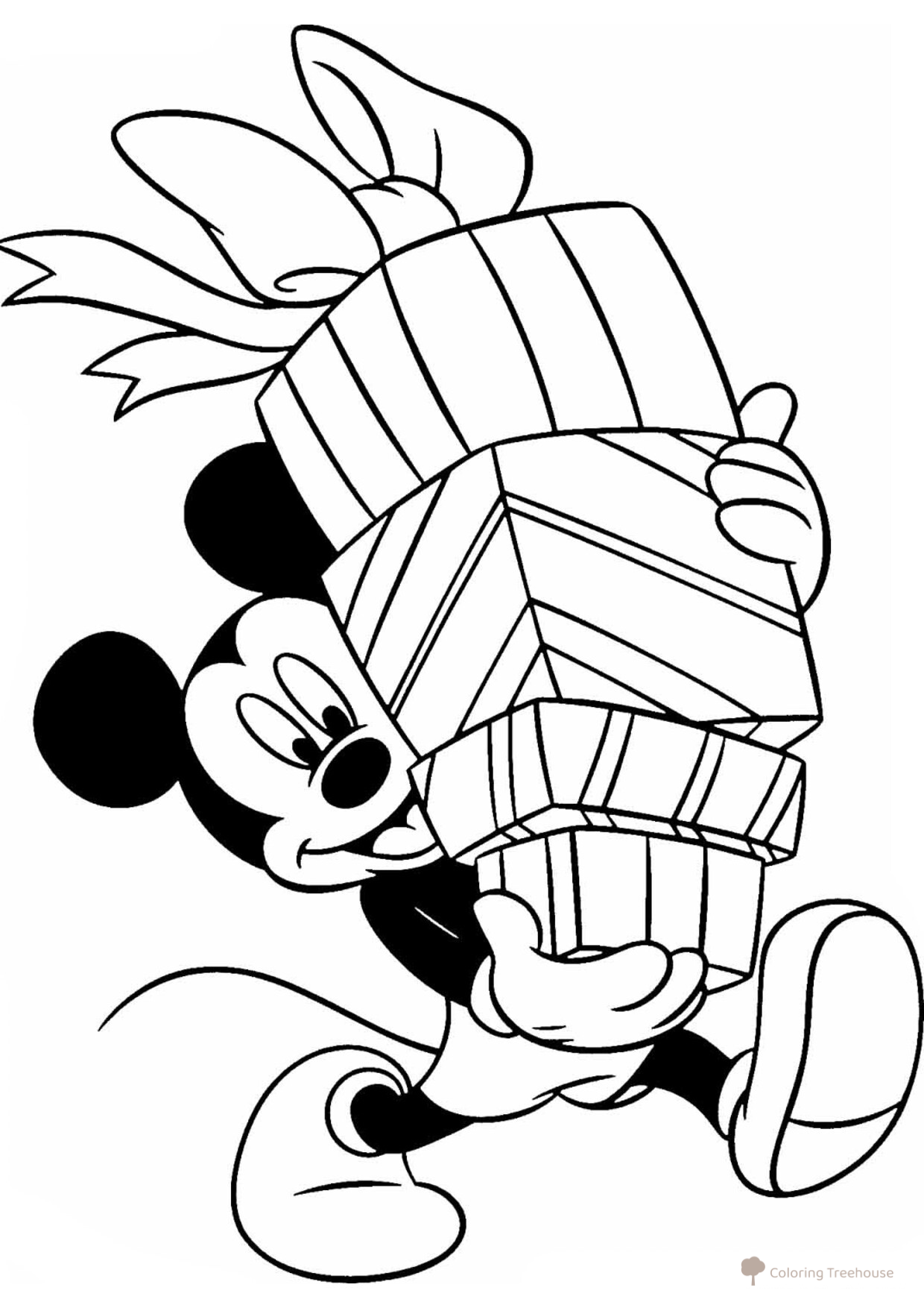 Mickey Mouse Rushes to the Party Coloring Page free printable Mickey Mouse Coloring Pages coloring page