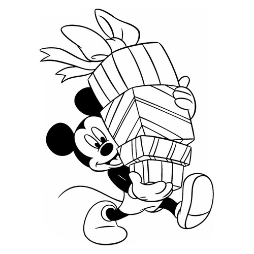Mickey Mouse se apresura a la fiesta - página para colorear dibujo para colorear gratis de Páginas para colorear de Mickey Mouse y sus amigos