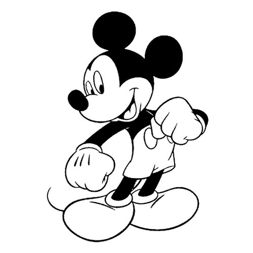 Página para colorear: Mickey Mouse sonríe dibujo para colorear gratis de Páginas para colorear de Mickey Mouse y sus amigos