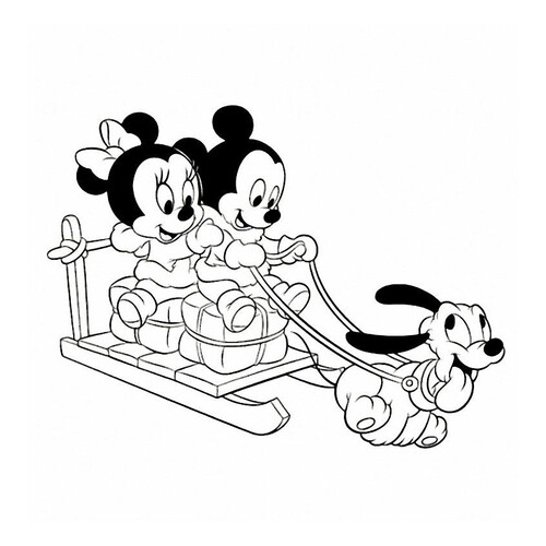Dibujo para colorear: Mickey Mouse en la infancia dibujo para colorear gratis de Páginas para colorear de Mickey Mouse y sus amigos