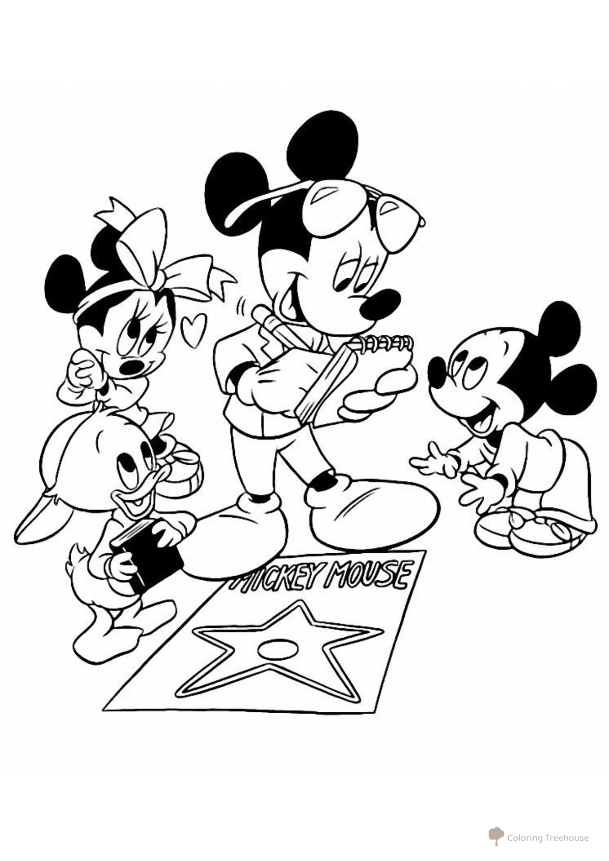 Mickey Mouse entre amigos - página para colorear dibujo para colorear gratis de Páginas para colorear de Mickey Mouse y sus amigos