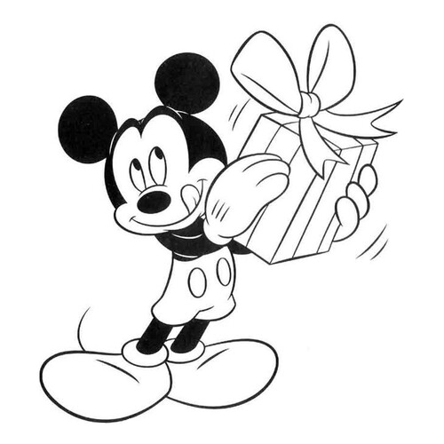Mickey Mouse esperando la fiesta - página para colorear dibujo para colorear gratis de Páginas para colorear de Mickey Mouse y sus amigos