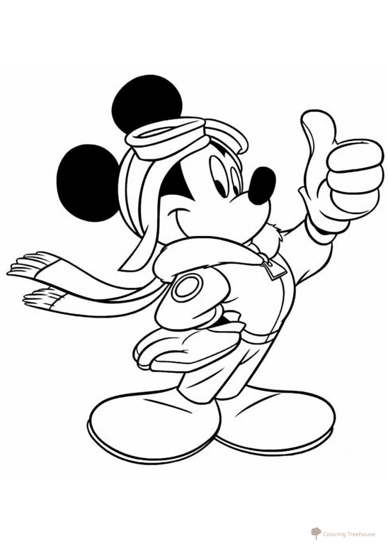 Mickey Mouse in a Winter Outfit Coloring Page free printable Mickey Mouse Coloring Pages coloring page