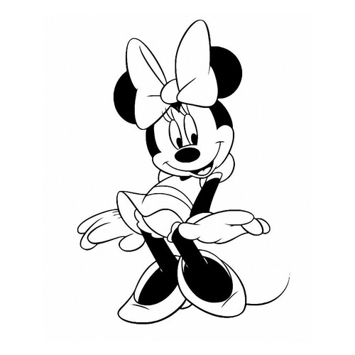 Página para colorear: Minnie con un gran lazo dibujo para colorear gratis de Páginas para colorear de Mickey Mouse y sus amigos