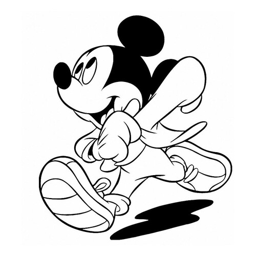 Páginas para colorear: Persecución de Mickey Mouse dibujo para colorear gratis de Páginas para colorear de Mickey Mouse y sus amigos