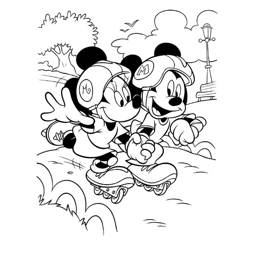 Página para colorear: Pareja dulce Mickey dibujo para colorear gratis de Páginas para colorear de Mickey Mouse y sus amigos