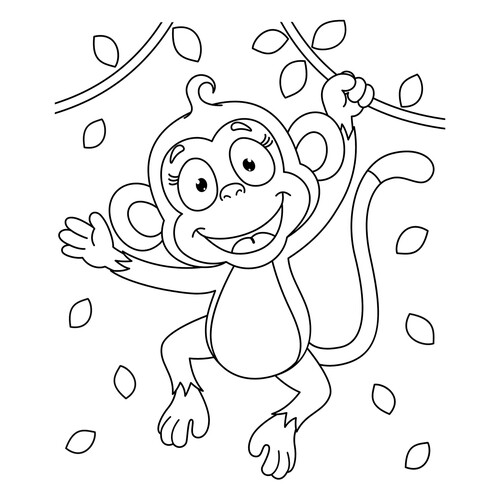 Cute Monkey Coloring Page free printable Cute Coloring Pages coloring page