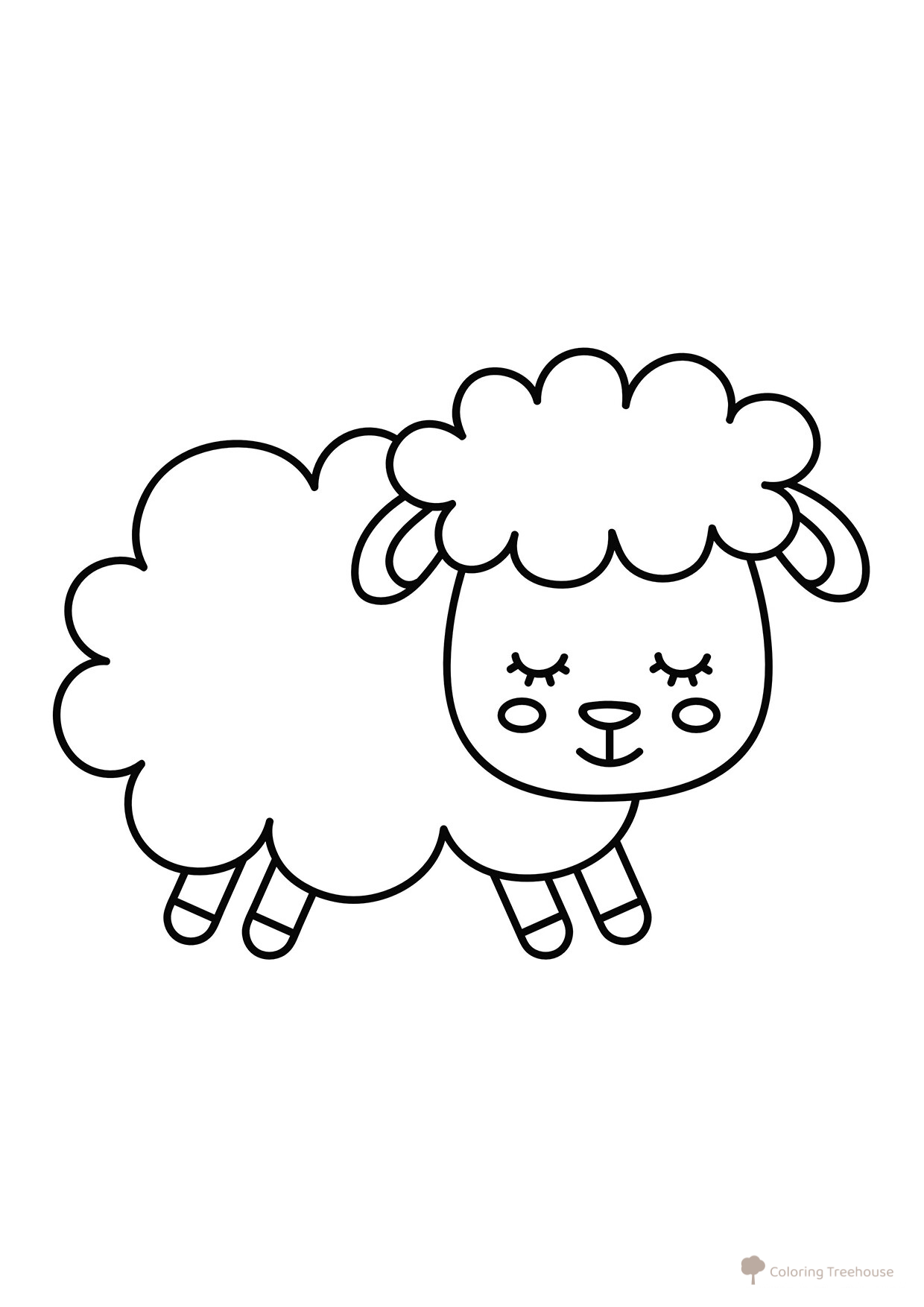 Cute Sheep Coloring Page free printable Cute Coloring Pages coloring page