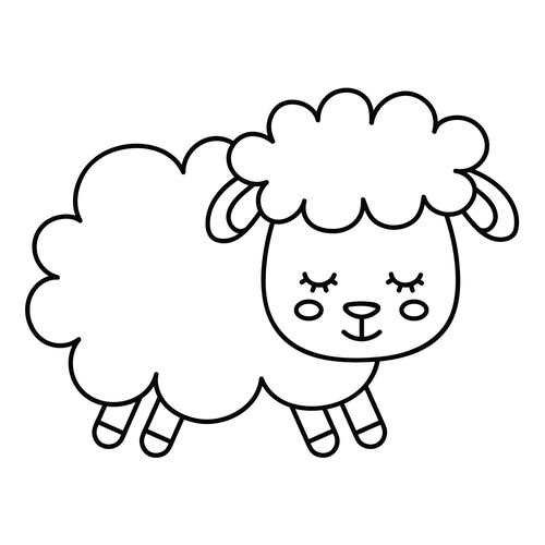 Cute Sheep Coloring Page free printable Cute Coloring Pages coloring page