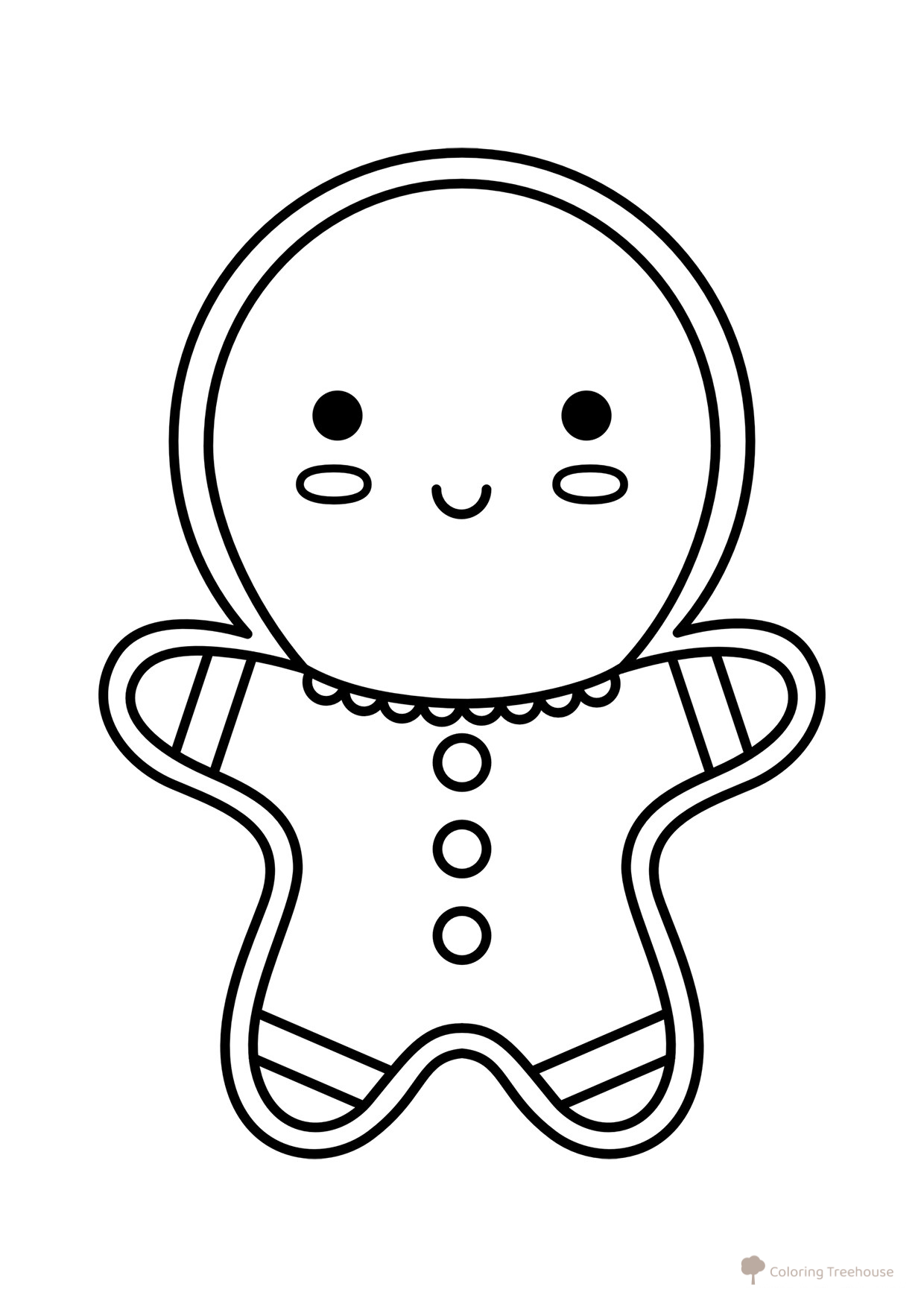 Página para colorear: Dulga galleta navideña dibujo para colorear gratis de Cute Coloring Pages