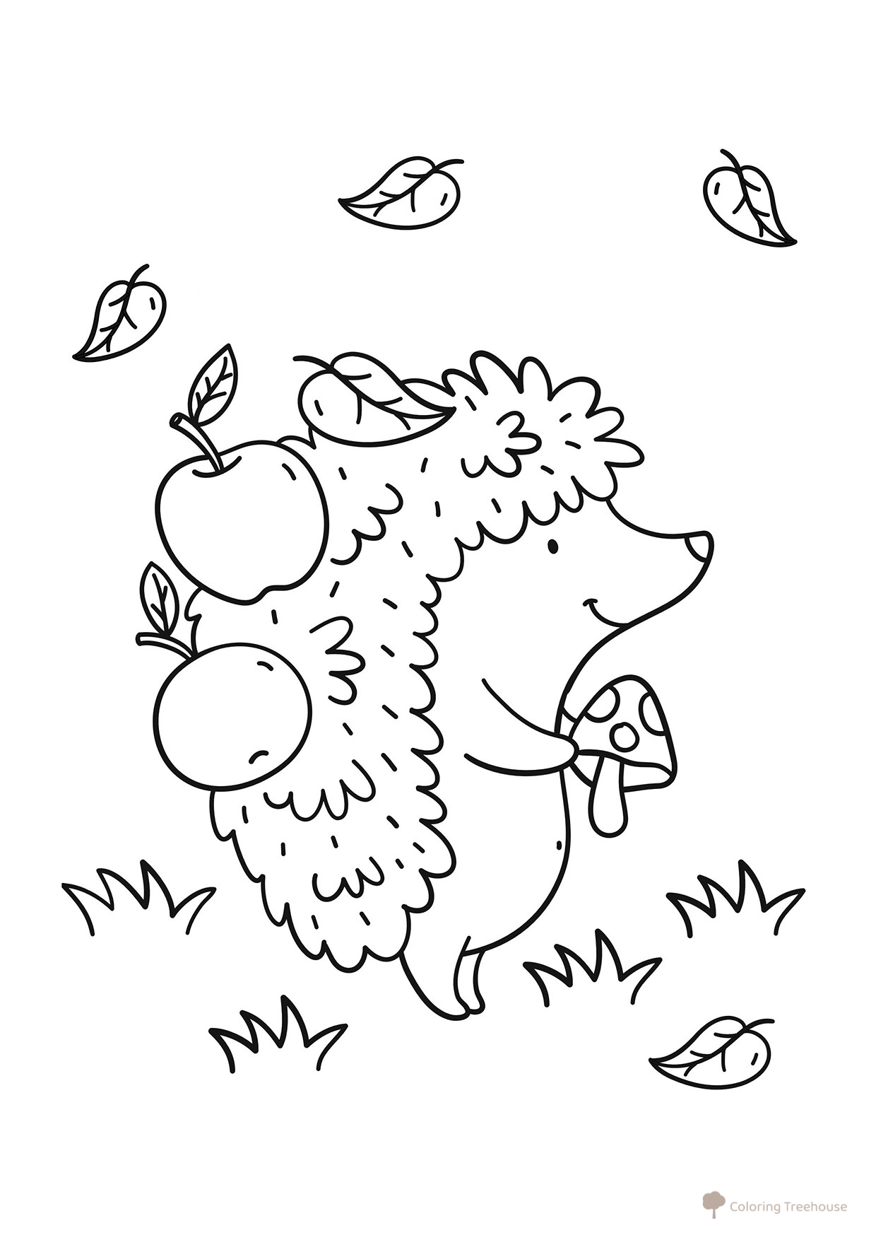 Cute Hedgehog Coloring Page free printable Cute Coloring Pages coloring page